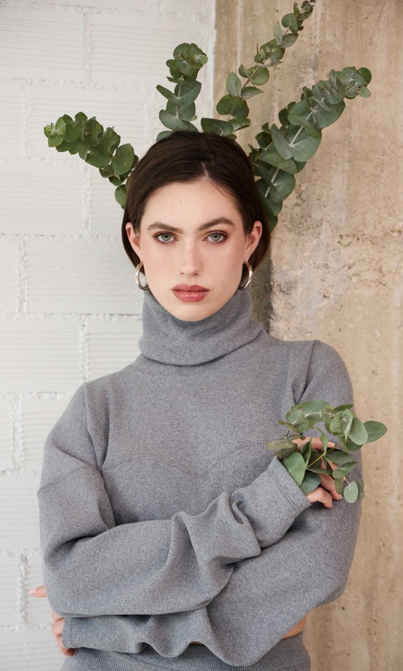 【新品タグ付き✨️アメリ】TENCEL RIB TURTLE KNIT TOP セール】SWITCHING RIB KNIT TOP（ニット/セーター）｜Ameri